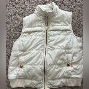 Liz Claiborne outerwear vest. Size M/L.  Great gift. Off-white. 100% polyester.